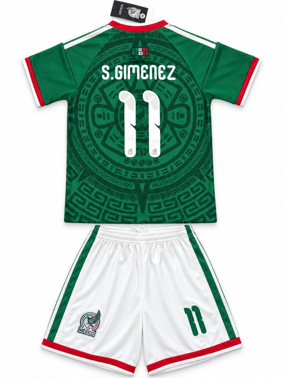 Kids Santiago Giménez 11 Mexico Unisex Soccer Jersey Shorts Set Youth New